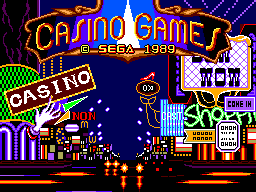 Casino Games title screen for Sega Master System